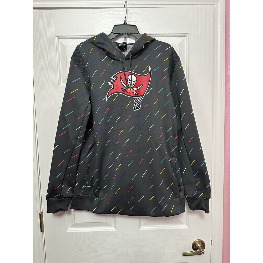 Nike Charcoal Tampa Bay Buccaneers NFL Crucial Catch Pullover Hoodie Size Large